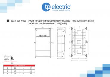 Preview: Stromverteiler Leergehäuse IP66 - 13 Module